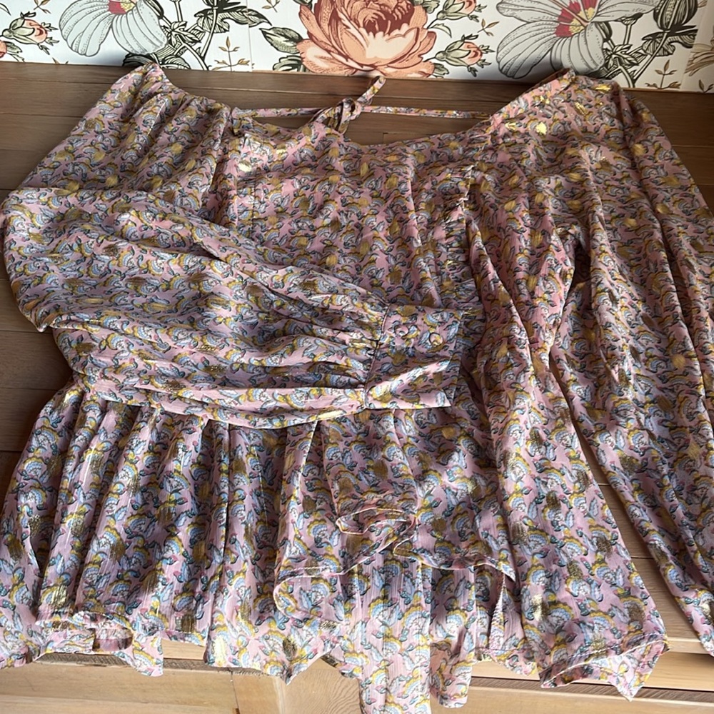 Pink/Gold Floral ODDY Blouse - Lightweight Women's Top
